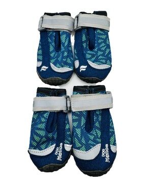 Blue Mesh Dog Boots with Reflective Strap (4-Pack) NWT